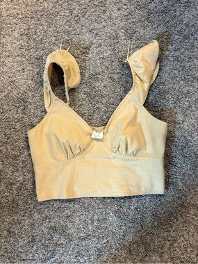 a new day Tan Cropped Bralette,size medium used in good condition.